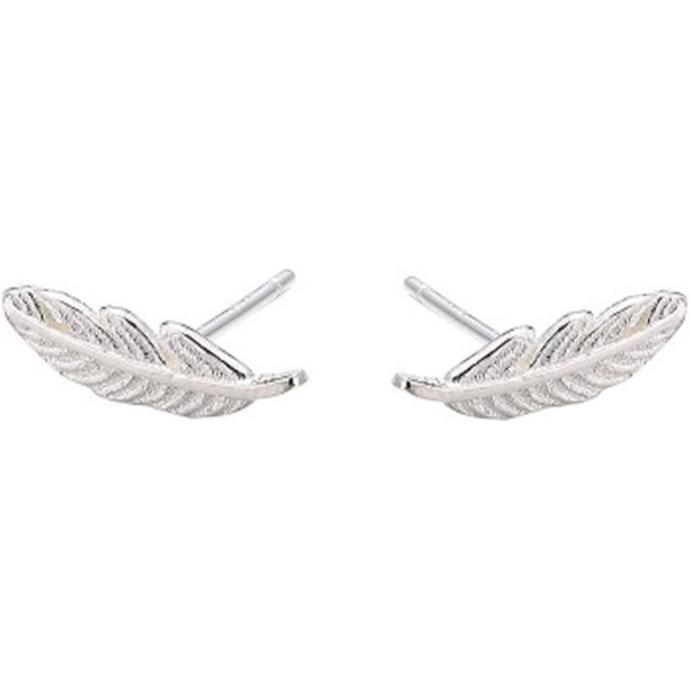 Genuine Silver Feather Studs - Elegant & Lightweight Hypoallergenic Ear Jewelry